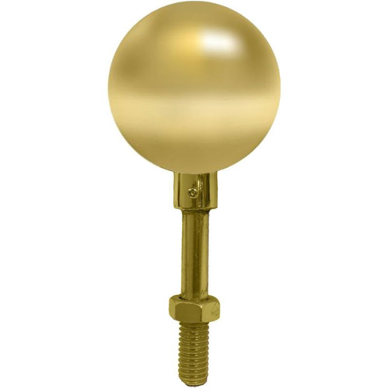 20ft In-Ground Silver Flagpole Gold Ball Top
