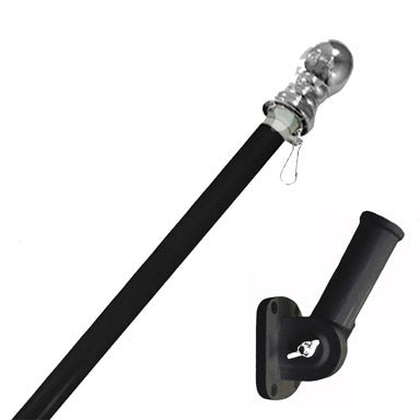 6 FT. No Tangle Pole & Bracket - BLACK
