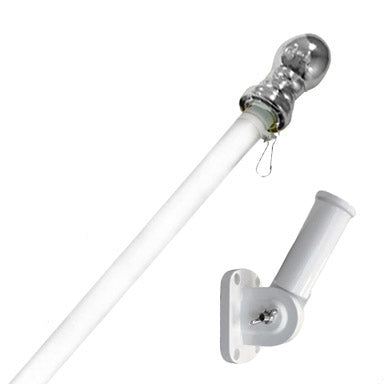 6 FT. No Tangle Pole & Bracket - WHITE