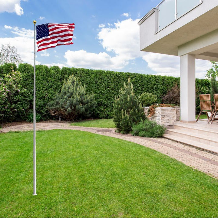 10x15 Dura-Star Embroidered American Flag on Flagpole