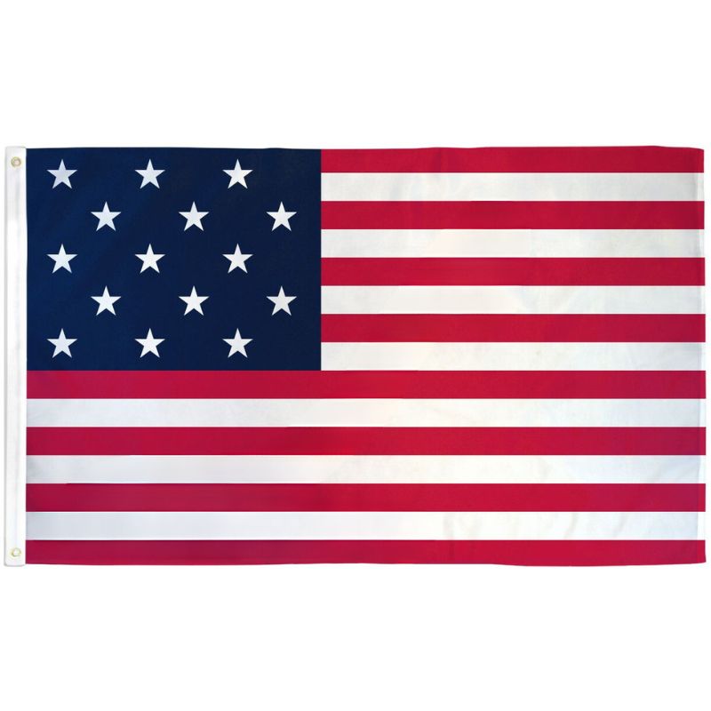 3x5 POLY-STAR 15-STAR SPANGLED BANNER AMERICAN FLAG