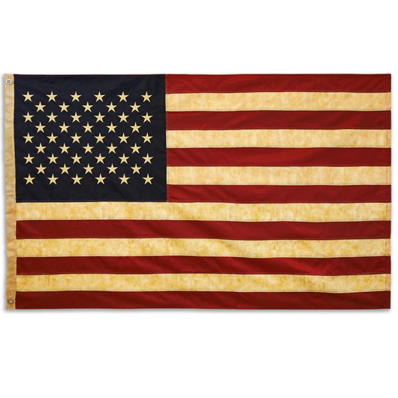 Dura-Star Tea Dyed Embroidered American Flag