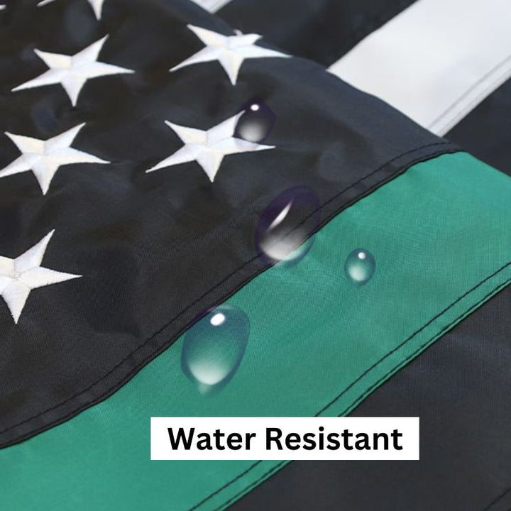 Dura-Star Thin Green Line Embroidered American Flag Water Resistant