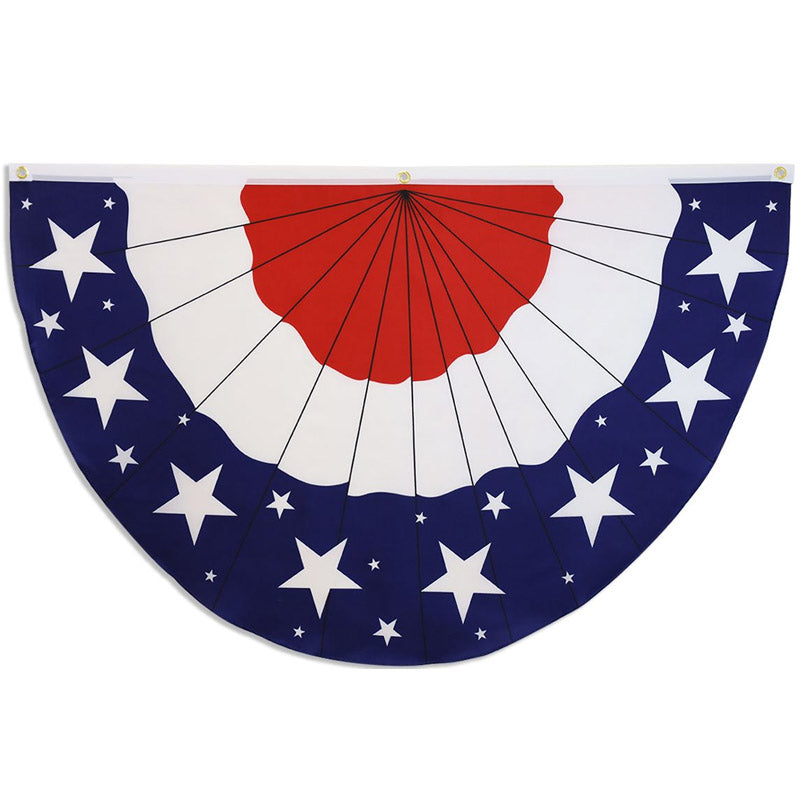 Poly-Star 5x3 Patriotic Stars & Stripes Printed Bunting Half-Circle Flag