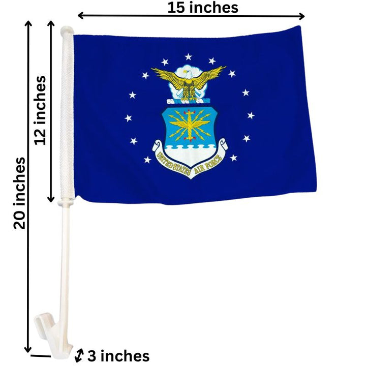 Air Force Double-Sided Car Flag Dimensions