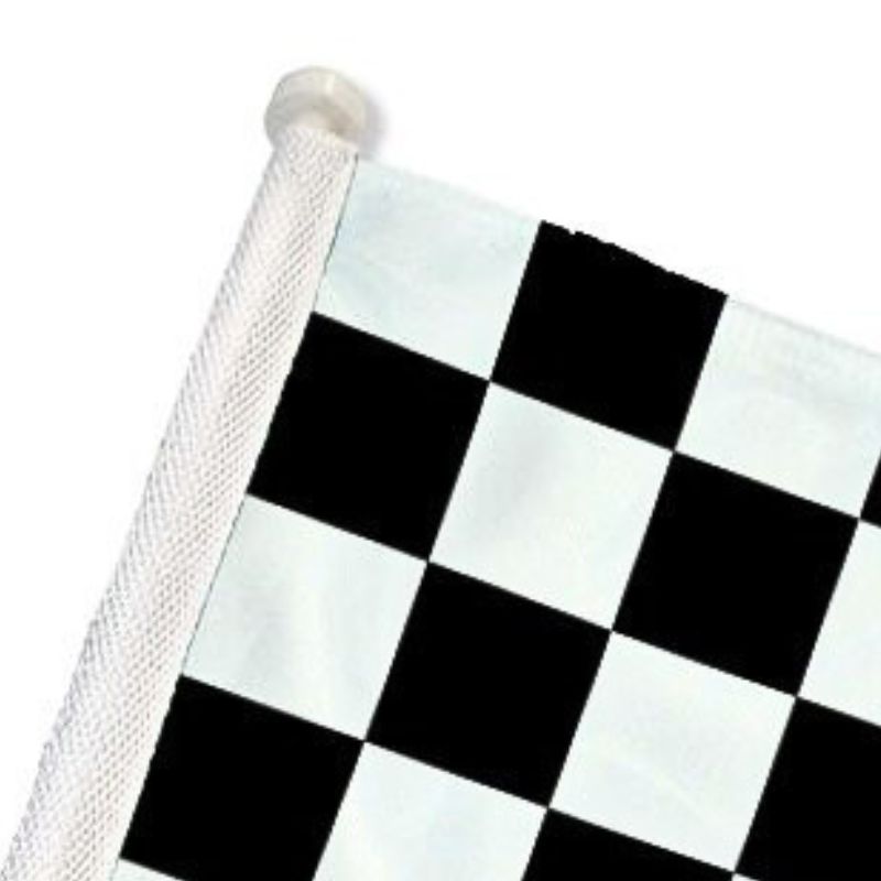 Dura-Star™ Black & White Checkered Double-Sided Car FlagDura-Star™ Black & White Checkered Double-Sided Car Flag Close-up