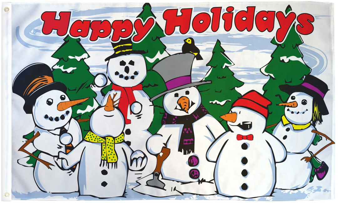 Poly-Star 3x5 Happy Holidays Snowmen Flag