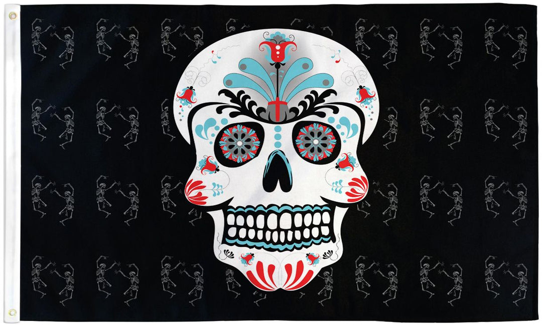 Poly-Star 3x5 Sugar Skull Day of the Dead Flag