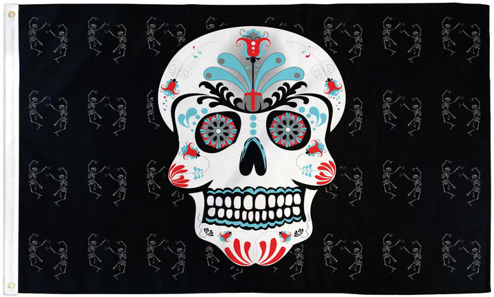 Poly-Star 3x5 Sugar Skull Day of the Dead Flag