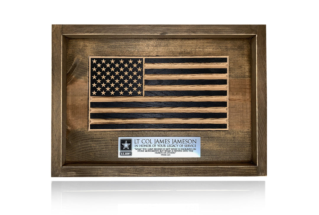 Flags of Valor Framed Wood American Flag