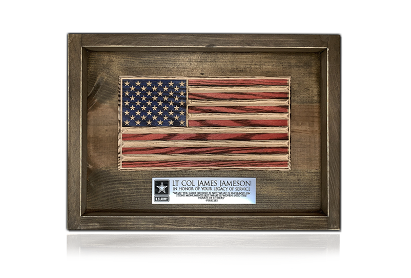 Flags of Valor Framed Wood American Flag