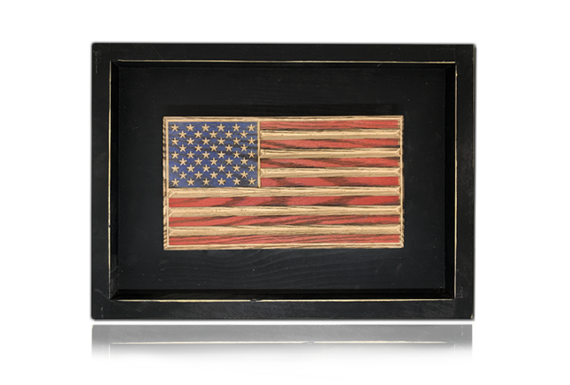 Flags of Valor Framed Wood American Flag