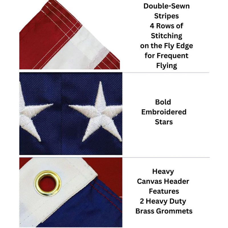 Dura-Star Embroidered Flag Features