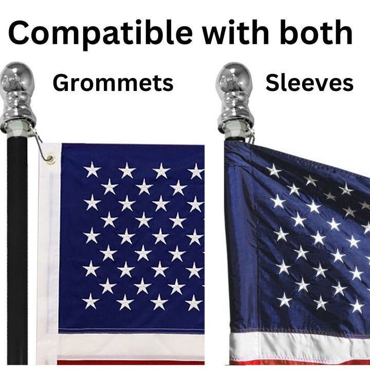 Compatible with Flags with Grommets or Sleeves