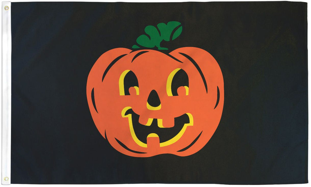 Poly-Star 3x5 Smiling Pumpkin Halloween Flag