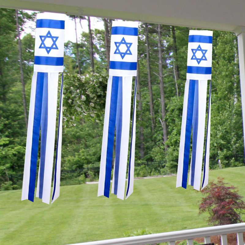 Israel Super Shiny Polyester 5 ft. Windsock