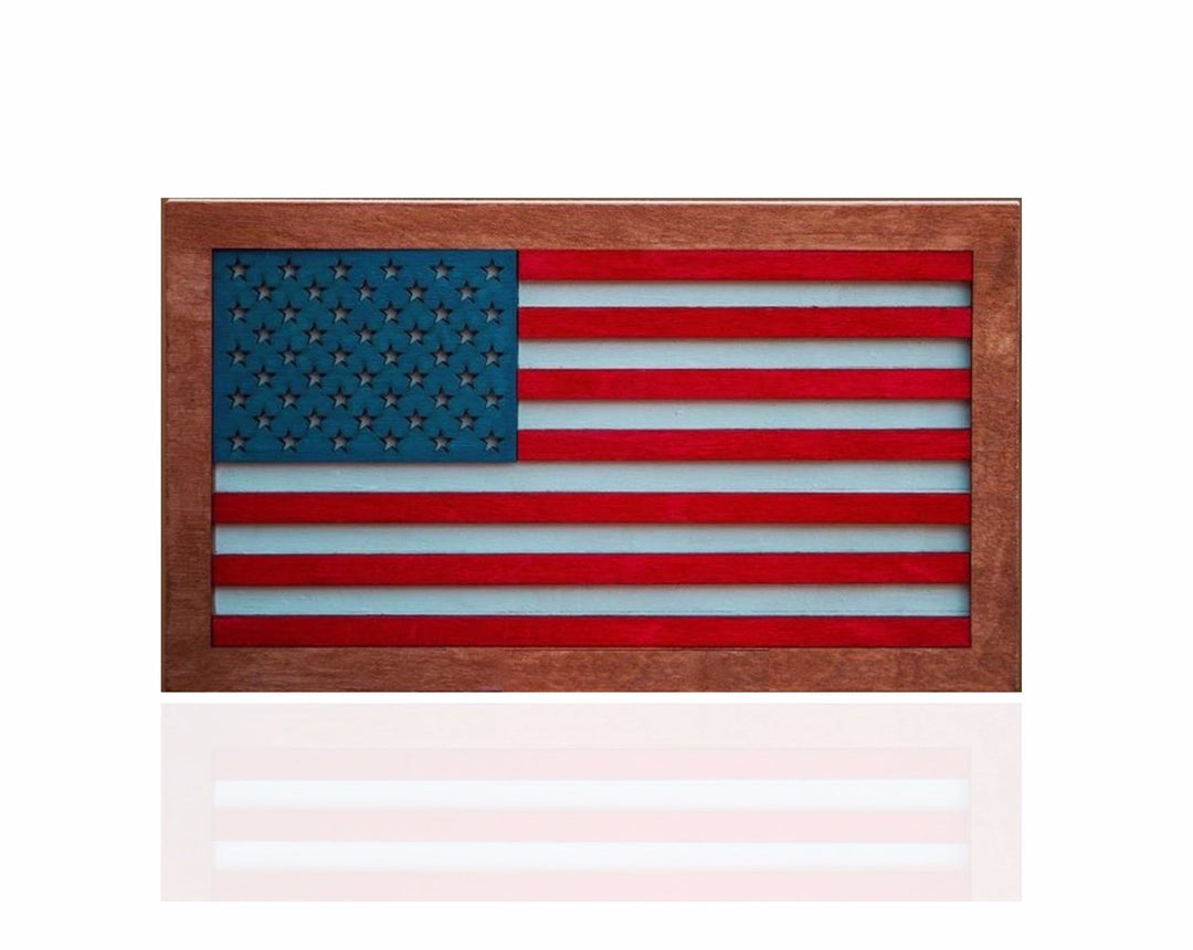 Flags of Valor Framed Wood American Flag