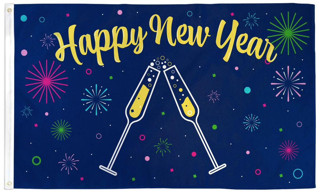 Poly-Star 3x5 Happy New Year Flag