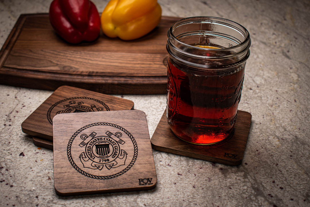 Flags of Valor - Walnut Coasters