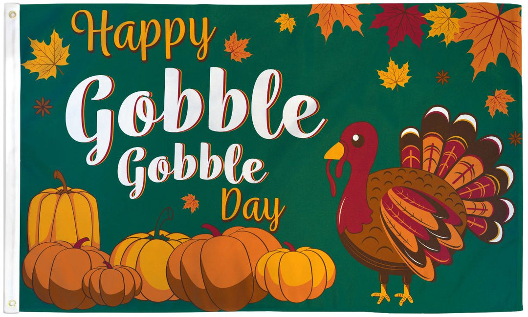 Poly-Star 3x5 Happy Gobble Day Thanksgiving Flag