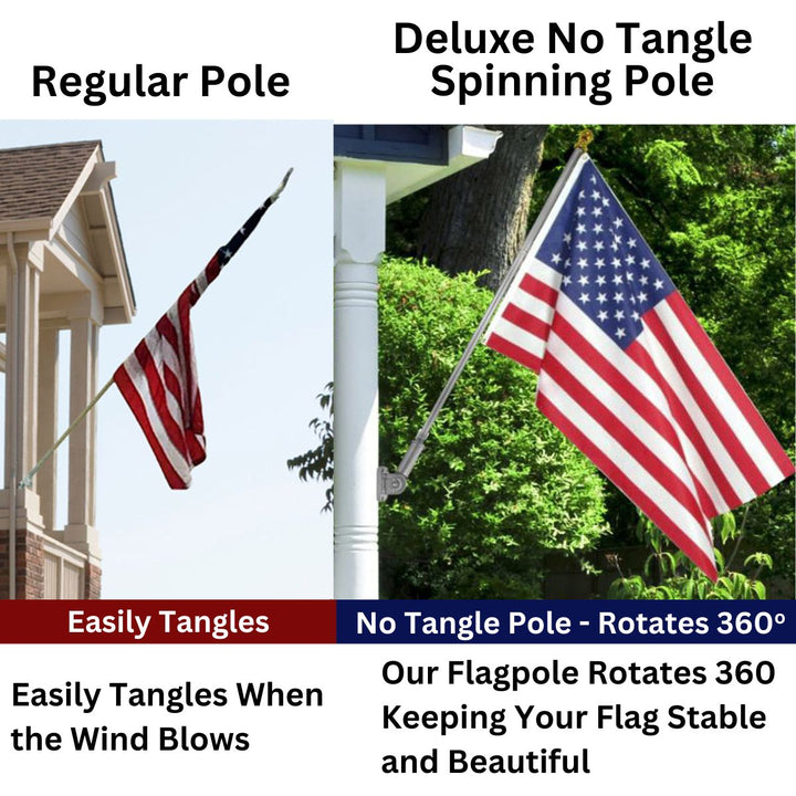 Deluxe No Spinning Flagpole comparison to others