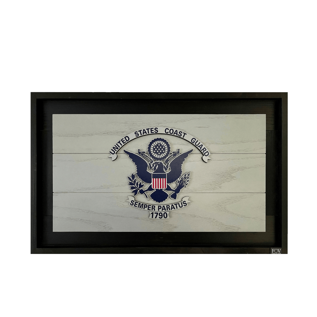 Flags of Valor Coast Guard Wood Flag