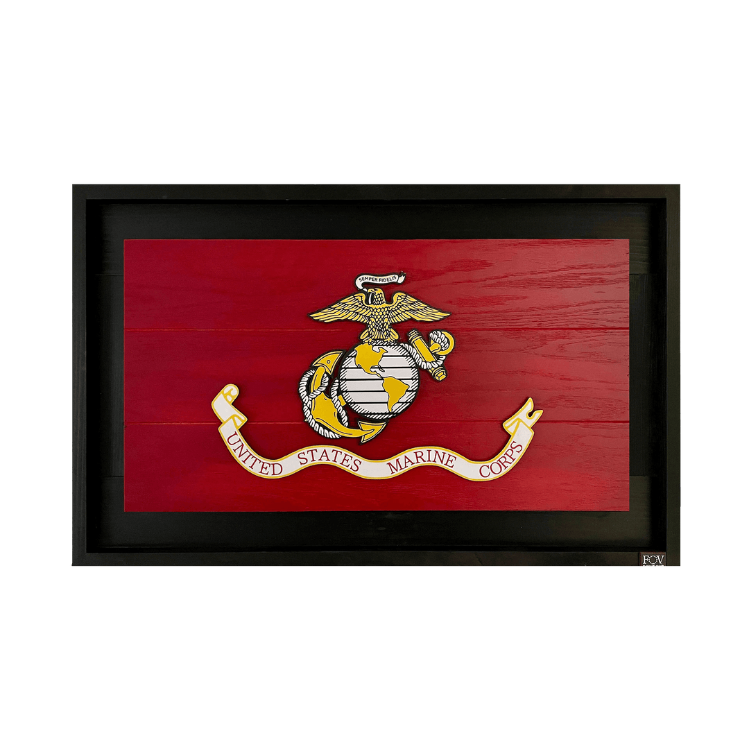 Flags of Valor Marine Corps Wood Flag