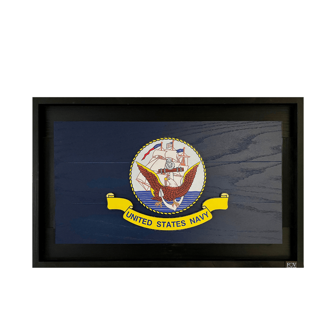 Flags of Valor Navy Wood Flag