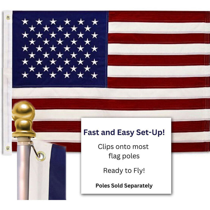 Dura-Star American Flags Easily Clip on to Most Flagpoles