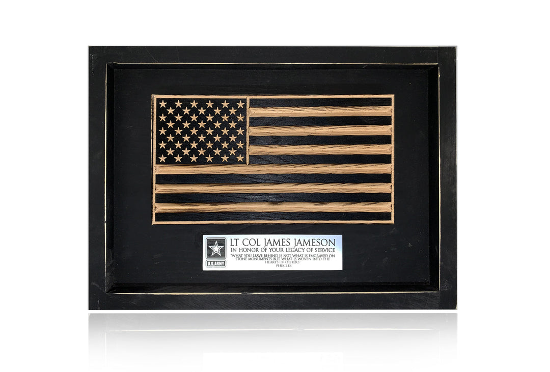 Flags of Valor Framed Wood American Flag