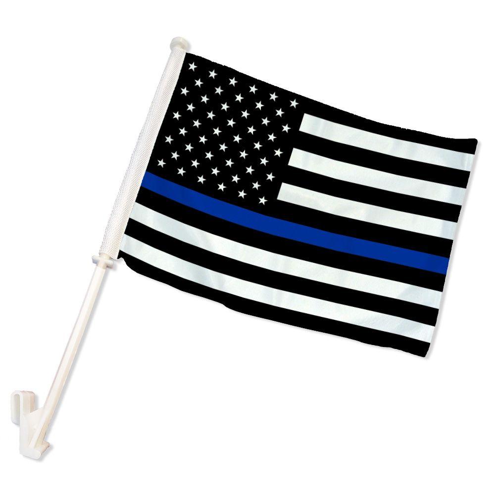 Dura-Star Thin Blue Line Double-Sided Car Flag